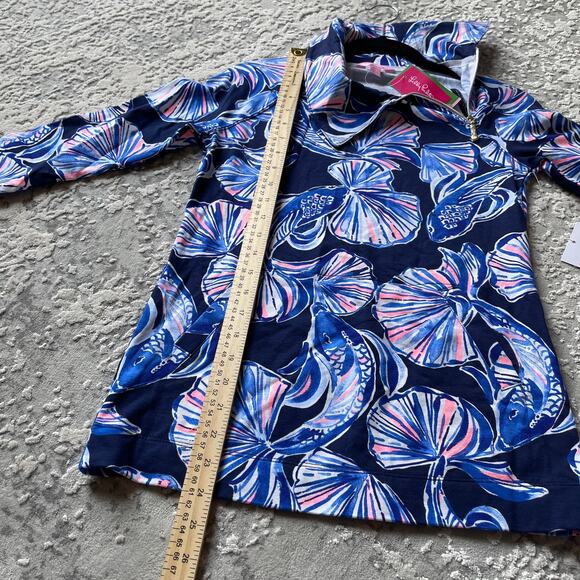 LILLY PULITZER Bright Navy In Reel Life Booker Popover Size XXS - Picture 12 of 14